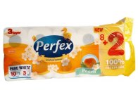 Papír toaletní Perfex Deluxe s vůní broskve / 3-vrstvý 10 ks