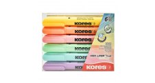 Zvýrazňovač Kores High Liner PLUS Pastel / sada 6 ks