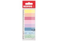 Samolepicí záložky Kores Index Strips - 8 x 25 lístků / pastelové