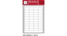 Print etikety A4 PLUS pro laserový a inkoustový tisk - 48,5 x 25,4 mm (40 etiket / arch)