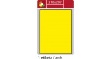 Print etikety A4 pro laserový tisk - fluorescentní - 210 x 297 mm (1 etiketa / arch) fluorescentní žlutá