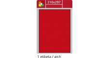 Print etikety A4 pro laserový tisk - fluorescentní - 210 x 297 mm (1 etiketa / arch) fluorescentní červená