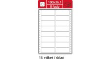 Tabelační etikety s vodící drážkou jednořadé a dvouřadé - 100 x 36,1 mm dvouřadé 400 etiket / 25 skladů