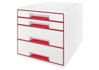 Zásuvkový box WOW - červená / 2+2 zásuvky