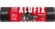 Pytle na odpad Alufix Premium Mega - 70x100cm / 110l / 74my / 10ks / černá