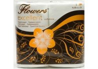 Toaletní papír Flowers Ecellent - dvouvrstvý / bílá